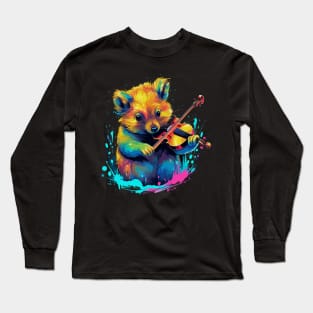 Quokka Playing Violin Long Sleeve T-Shirt